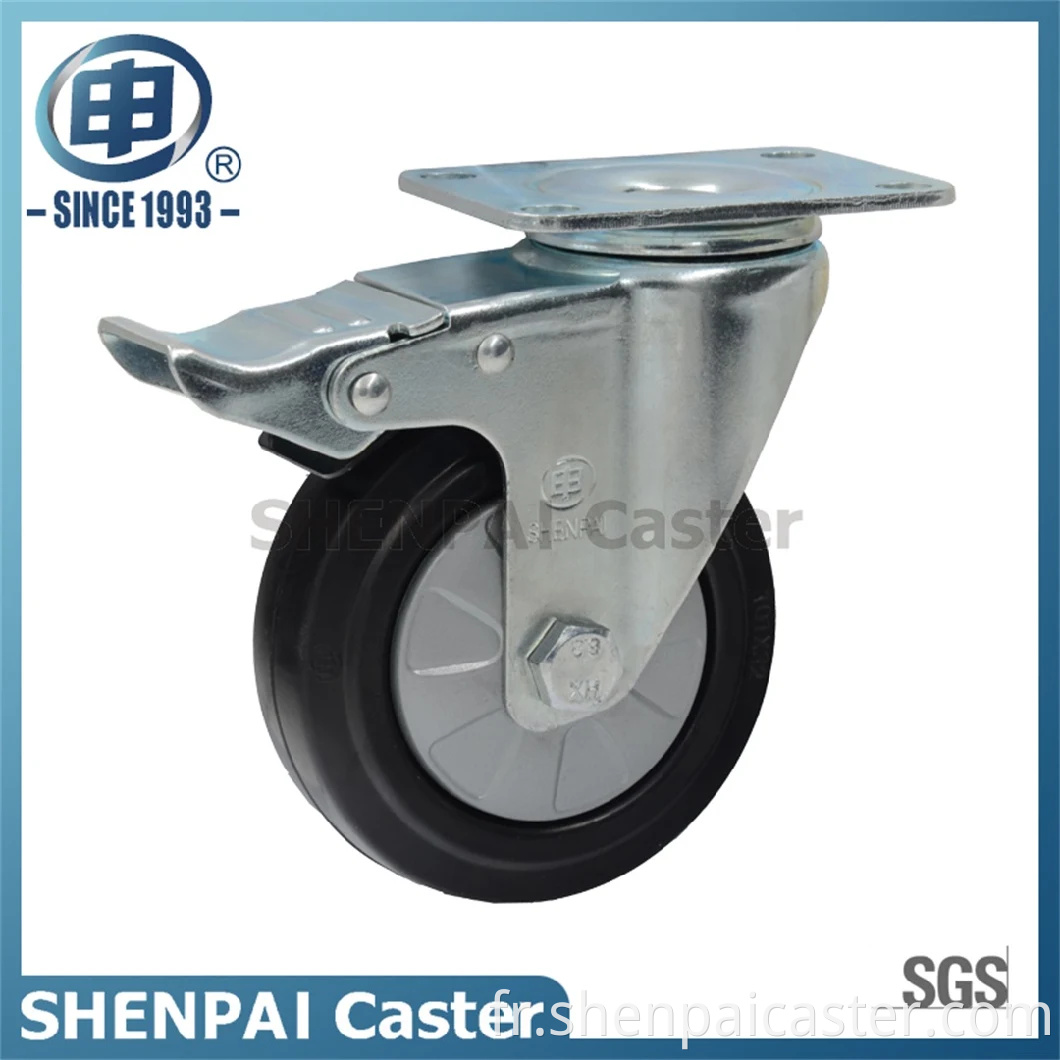 2 "Black Pu Swivel Verrouillage Caster Wheel